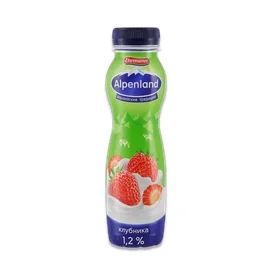 Йогурт питьевой Alpenland c клубникой 1,2% 290 г фото