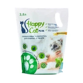 Наполнитель Happy Cat Plus для кошачьего туалета Гигиенический силикагелевый яблоко 3.8 л фото