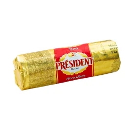 Масло сливочное President ролл 82% 1 кг фото