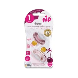 Соска пустышка NIP Cherry латекс, для девочек размер 1 фото