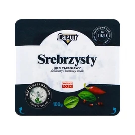 Сыр Lazur Srebrzysty с голубой плесенью мягкий в/у 100 г фото