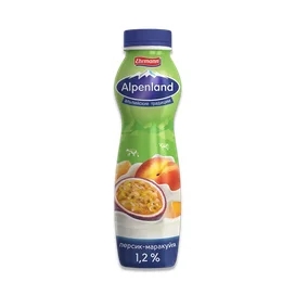Йогурт питьевой Alpenland персик-маракуйя 1,2% 290 г фото