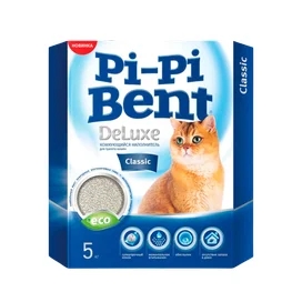 Наполнитель Pi-Pi Bent для кошачьего туалета комкующийся DeLuxe Classic 5 кг фото