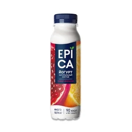 Йогурт питьевой Epica с гранатом и апельсином 2,5% 260 г фото