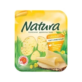 Сыр Arla Natura сливочный 45% нарезка полутвердый 150 г фото
