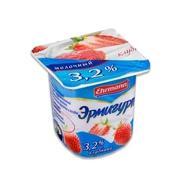 Йогурт Эрмигурт молочный клубника 3,2% 100 г фото
