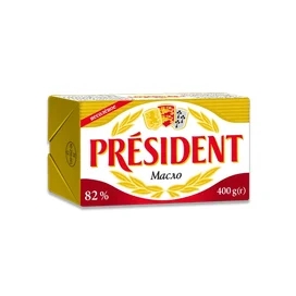 Масло сливочное President 82% 400 г фото