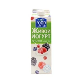 Йогурт FoodMaster питьевой Живой лесные ягоды 2% 900 мл фото