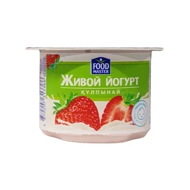 Йогурт FoodMaster Живой клубника 1.5% 110 г фото