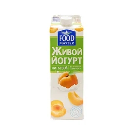 Йогурт FoodMaster питьевой Живой абрикос 2% 900 мл фото