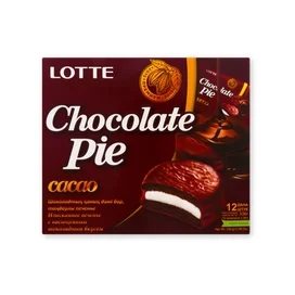 Печенье Лотте Chocolate Pie Cacao бисквит с мягкой начинкой 336 г фото