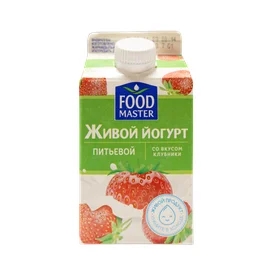 Йогурт FoodMaster питьевой Живой клубника 2% 450 мл фото
