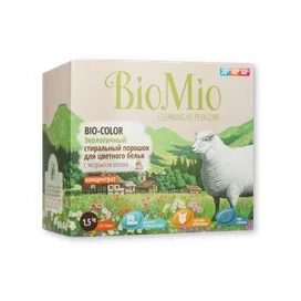 Порошок BioMio для стирки цветного белья экологичный, автомат 1,5 кг фото