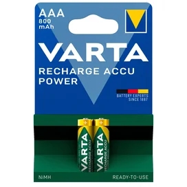 Аккумулятор AAA 2шт Varta Micro Power Play 800mAh (0009-56703-101-402) фото