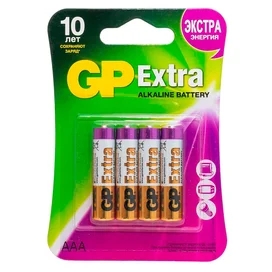 Батарейка AAA 4шт GP Extra фото