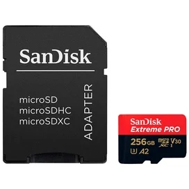 Карта памяти MicroSDXC 256GB SanDisk Extreme PRO, UHS-I 200MB/s, Class 10 (SDSQXCD-256G-GN6MA) фото
