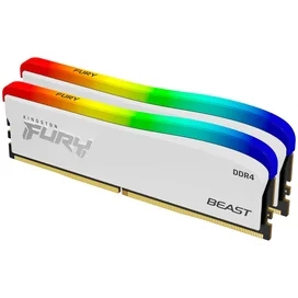 Оперативная память DDR4 DIMM 16GB(8GBx2)/3600MHz Kingston Fury Beast White RGB (KF436C17BWAK2/16) фото