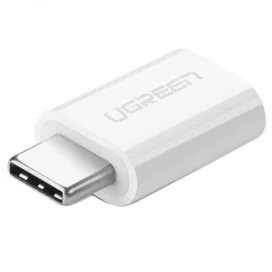 Ugreen USB-C to Micro USB Adapter (White) (US157) адаптер-жалғастырғыш тетігі фото