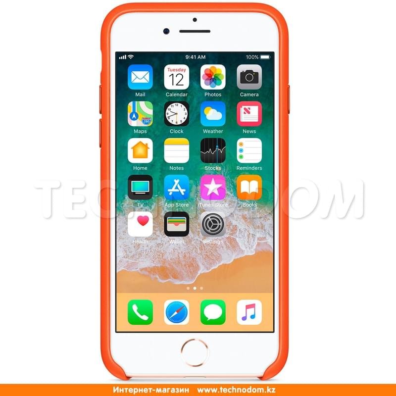 Чехол для iPhone 7/8 Apple, Кожа, Bright Orange (MRG82ZM/A) - фото #1