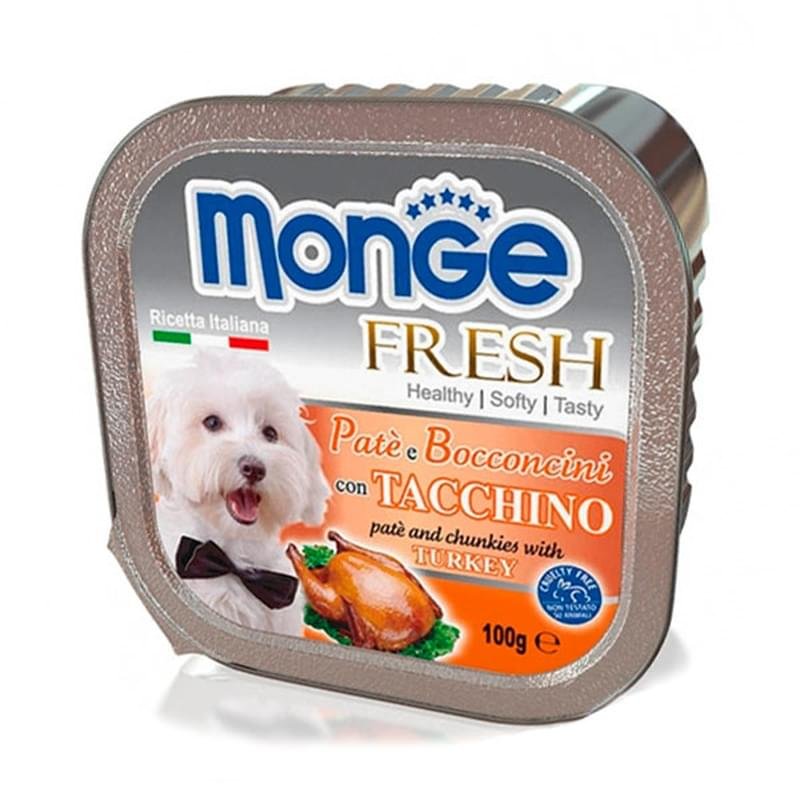 Влажный корм Monge fresh Dog паштет для собак с индейкой 100 г - фото #0