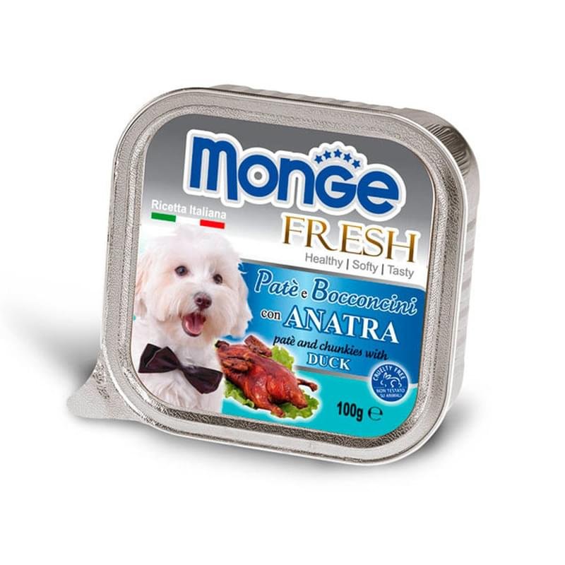 Влажный корм Monge fresh Dog паштет для собак с уткой 100 г - фото #0