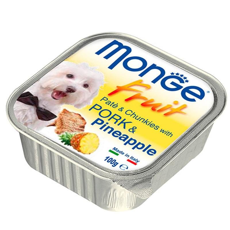 Влажный корм Monge fruit Dog  паштет для собак со свининой и ананасом 100 г - фото #0