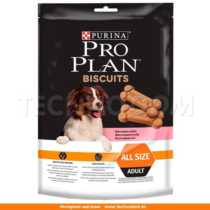 Лакомство Pro Plan Biscuits для собак, с лососем и рисом 400 г - фото #0