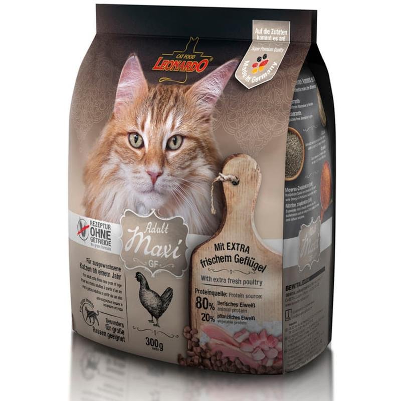 Сухой корм Leonardo Adult Grain Free Maxi для кошек крупных пород 300 г - фото #0