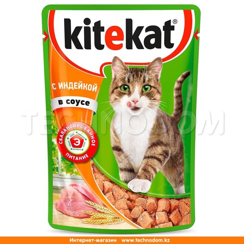 Влажный корм Kitekat для кошек, индейка в соусе 85 г - фото #0