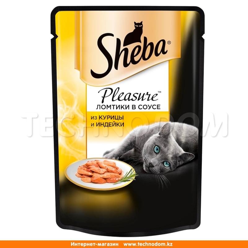 Влажный корм Sheba Pleasure для кошек с курицей и индейкой 85 г - фото #0