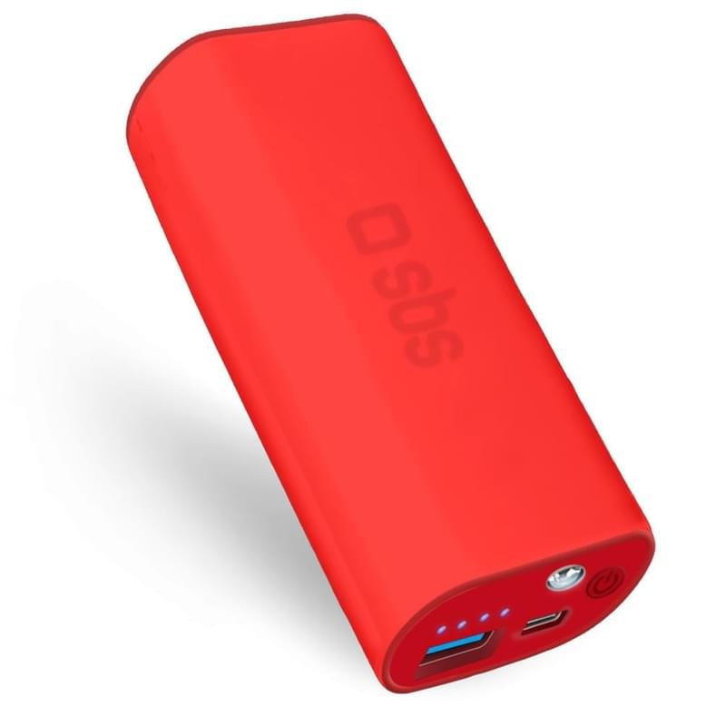 Внешний аккумулятор SBS, 5000Mah, Micro USB, Red (TEBB5000R) - фото #0