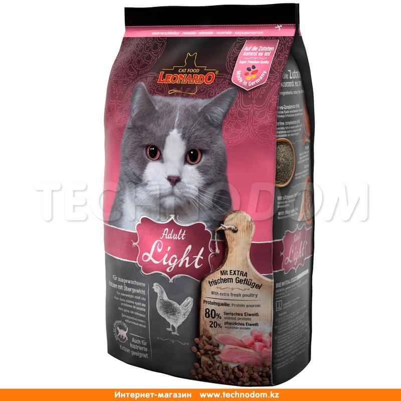 Сухой корм Leonardo Adult Light для кошек склонных к избыточному весу 400 г - фото #0