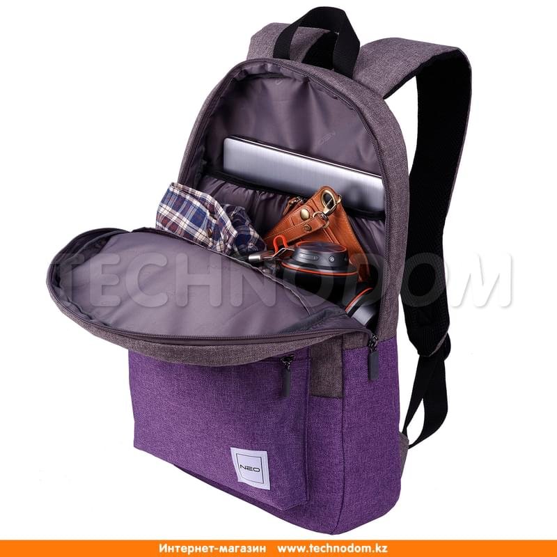 Рюкзак для ноутбука 15.6" NEO Back to School, Grey/Violet, полиэстер (NEB-009VG) - фото #3
