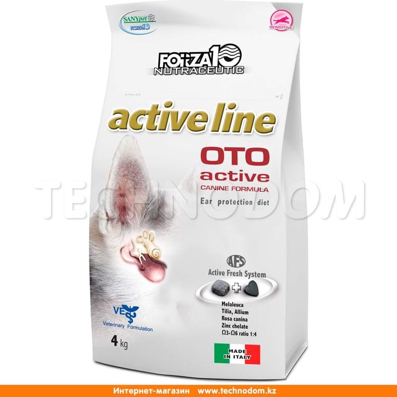 Сухой корм Forza10 Oto Active для собак, при всех формах заболеваний ушей 4 кг - фото #0
