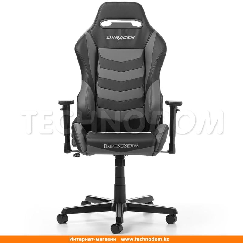 Игровое компьютерное кресло DXRacer OH/DM166/NG, Кожзам, (Ш)52*(Г)50*(В)138 см, Black/Gray - фото #0