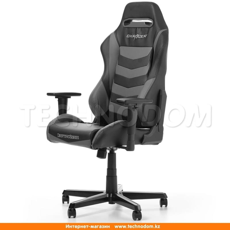 Игровое компьютерное кресло DXRacer OH/DM166/NG, Кожзам, (Ш)52*(Г)50*(В)138 см, Black/Gray - фото #1