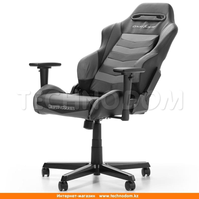 Игровое компьютерное кресло DXRacer OH/DM166/NG, Кожзам, (Ш)52*(Г)50*(В)138 см, Black/Gray - фото #3
