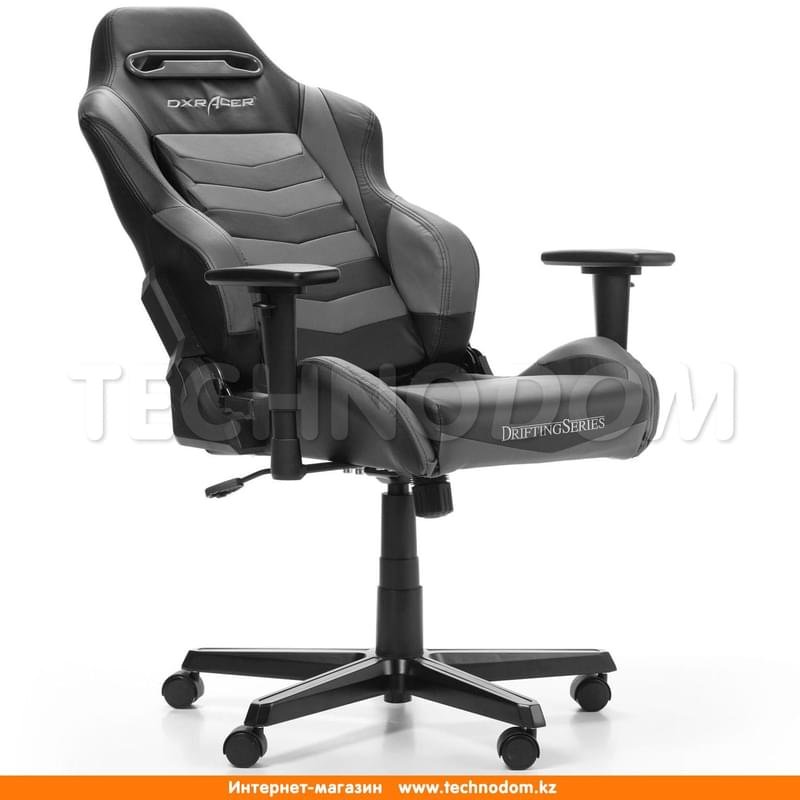 Игровое компьютерное кресло DXRacer OH/DM166/NG, Кожзам, (Ш)52*(Г)50*(В)138 см, Black/Gray - фото #4
