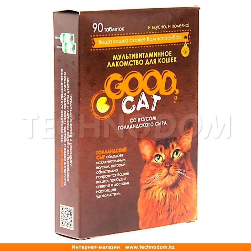 Мультивитаминное лакомcтво Good Cat для кошек, со вкусом голландского сыра 90 таблеток - фото #1