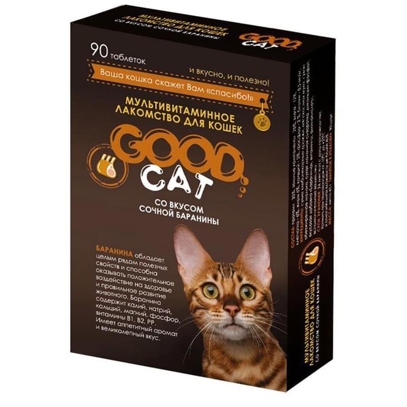 Мультивитаминное лакомcтво Good Cat для кошек, со вкусом сочной баранины 90 таблеток - фото #0