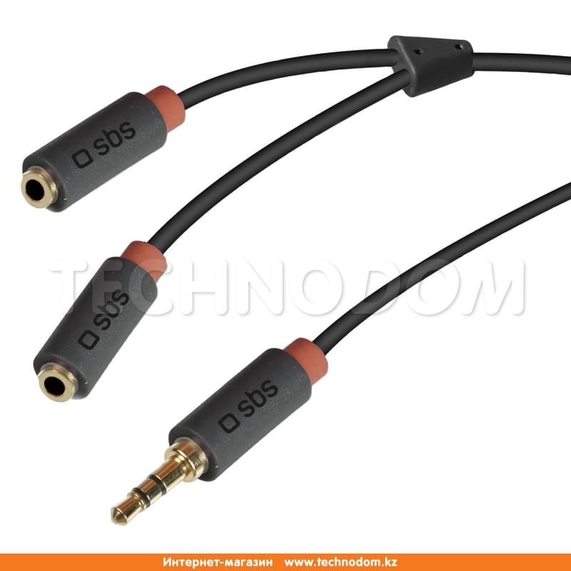 Аудио кабель 3,5mm переходник на 2*3,5mm, SBS, Чёрный (TECABLESPLITTER) - фото #0