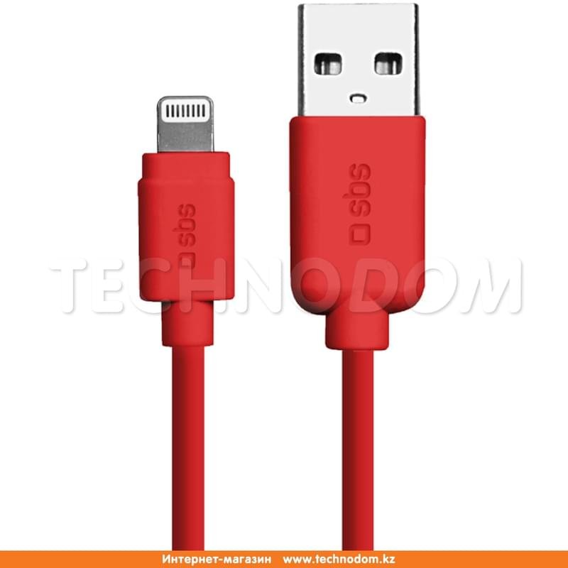 SBS, USB кабелі 2.0 - Lightning, 1м, Қызыл (TECABLEUSBIP5R) - фото #0