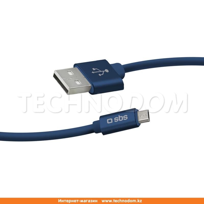 Кабель USB 2.0 - Micro USB, SBS, 1м, Polo series, Синий (TECABLPOLOMICUSBB) - фото #1
