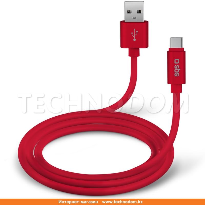 Кабель USB 2.0 - Type-С, SBS, 1м, Polo series, Красный (TECABLPOLOTYPECR) - фото #0