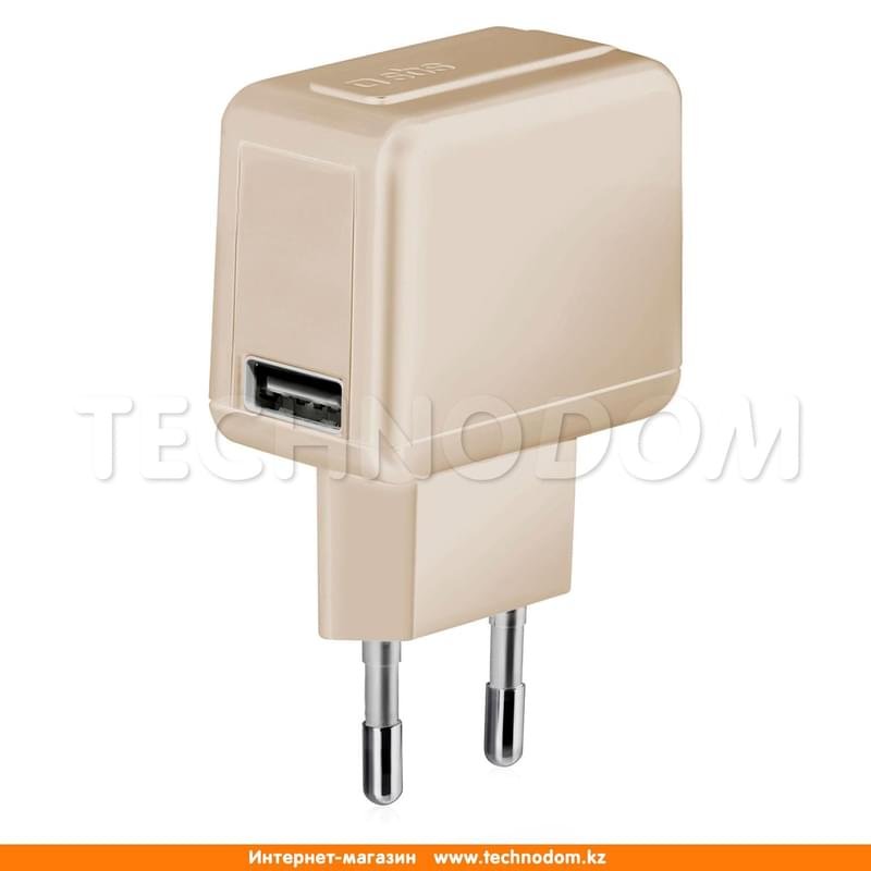 Сетевое зарядное устройство 1* USB, 1A, SBS, Gold (TETRAV1USB1AG) - фото #0