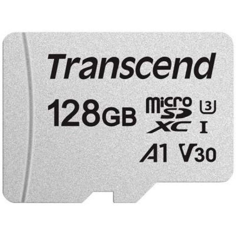 Карта памяти MicroSD 128GB Transcend, TLC, UHS-I, U3, до 60MB/s + SD Adapter (TS128GUSD300S-A) - фото #1