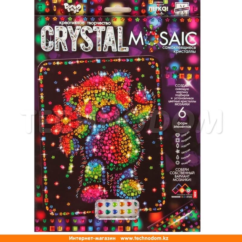 Мозаика из кристаллов «Мишка с цветком» CRYSTAL MOSAIC « - фото #0