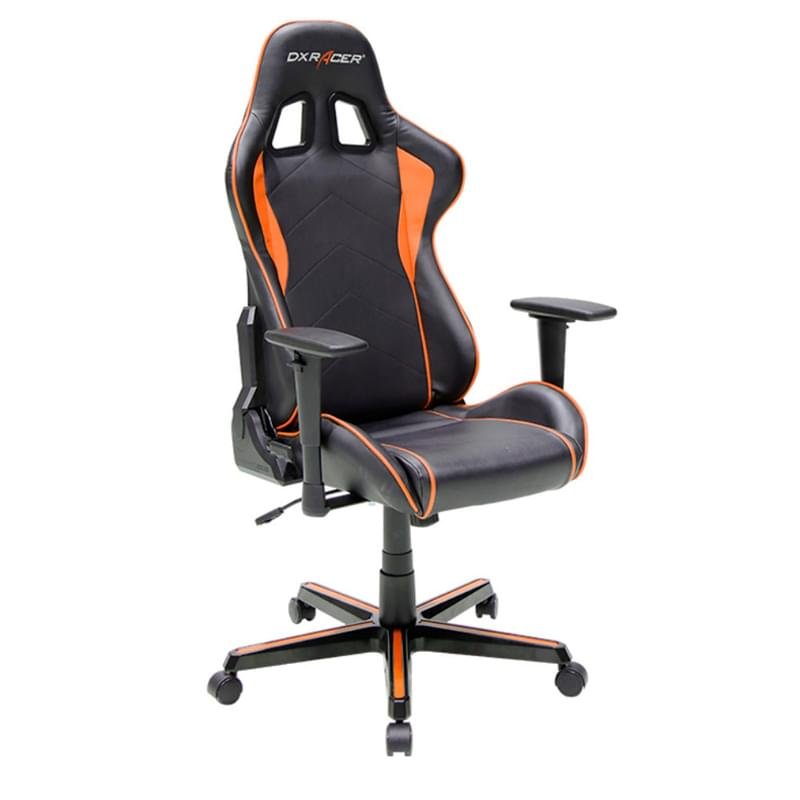 Игровое компьютерное кресло DXRacer OH/FH08/NO, Кожзам, (Ш)49*(Г)43*(В)132 см, Black/Orange - фото #1
