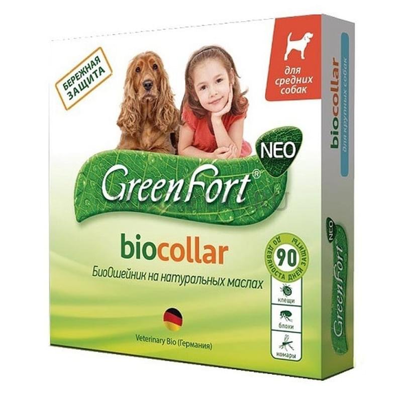БиоОшейник для собак средних пород GreenFort NEO, 65 см - фото #0