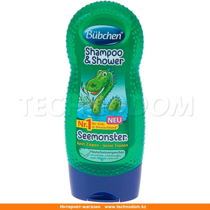 Детский шампунь для мытья волос и тела «Зеленый Монстр» Buebchen, 230 мл - фото #0